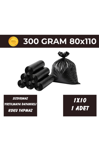 Yağmur Grup Endüstriyel Jumbo Boy Çöp Torbası 80x110 cm Kalın Siyah Çöp Poşet...