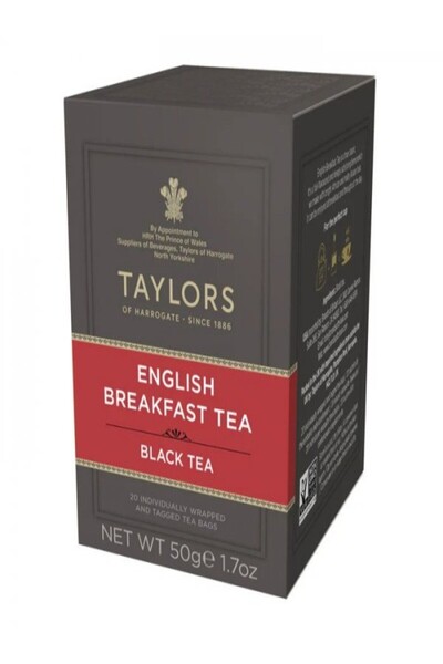 TAYLORS Ceai Negru English Breakfast, 20 pliculete ambalate individual, 50 gr
