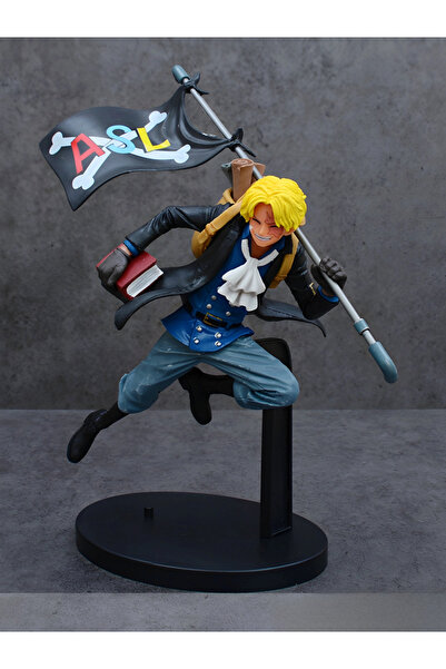 DEK One Piece Sabo ASL Bayraklı Anime Figürü PVC Koleksiyon Modeli 21 cm