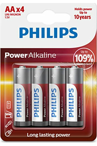 Philips Αλκαλική Μπαταρία Στυλό AA 1.5V - LR6P4B/10 - Συσκευασία 4 τεμαχίων