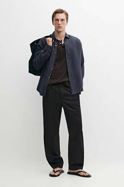 Massimo Dutti %100 keten regular fit gömlek