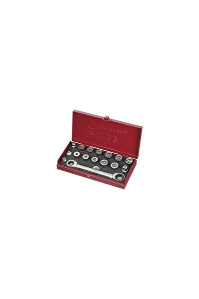 WGB Set de chei tubulare de 1/2 inch cu antrenor cu inel dublu, 16 piese, Cro...