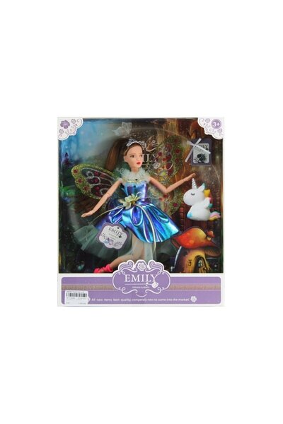 Blue Toys Κούκλα Νεράιδα Έμιλι με Φτερά και Μονόκερο (MKL410729)