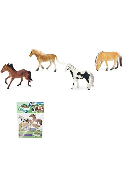 Blue Toys Σετ παιχνιδιού με αγροτικά ζώα: Άλογα 4 τεμάχια σε σακούλα (MKL528980)