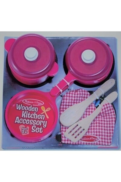 Melissa & Doug Παιδικό Ξύλινο Σετ Κουζίνας με Αξεσουάρ Κουζίνας 8 τεμάχια (12...