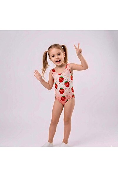 Mother Choise Girl's Red Watermelon Uv Protection Special Production Swimsuit