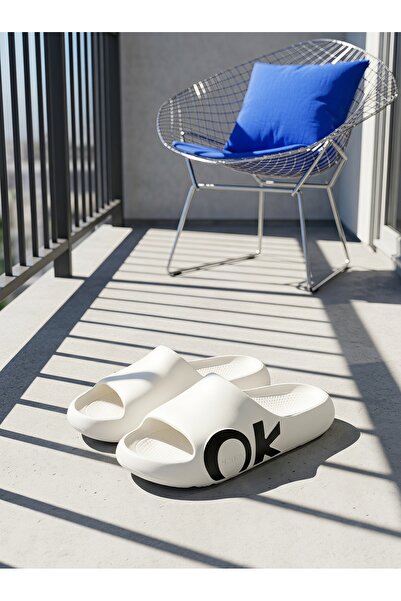 Dhiaa Walk Women's Thick Sole EVA Cloud Slides - Lightweight "OK" Graphic Pla...