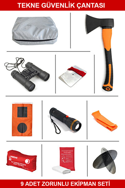 SomayStore Tekne Güvenlik Çantası, 9 Adet Zorunlu Ekipman Seti