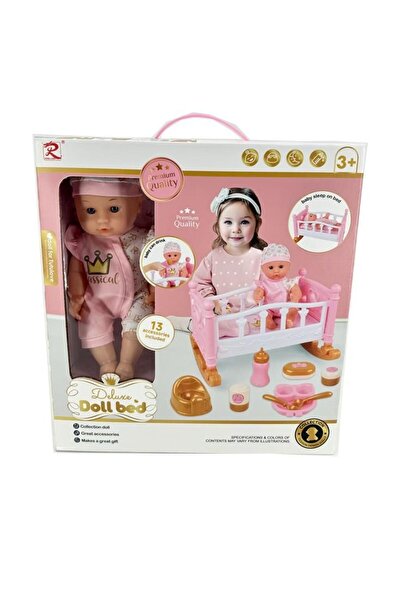 Blue Toys Πολυτελής Κούκλα Μωρό Με Κρεβάτι Και Αξεσουάρ (MKV848785)