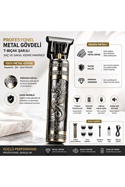 yepyenitrend Sıfır Sakal Tıraş Makinesi - Metal Saç Sakal Tıraş Makinesi