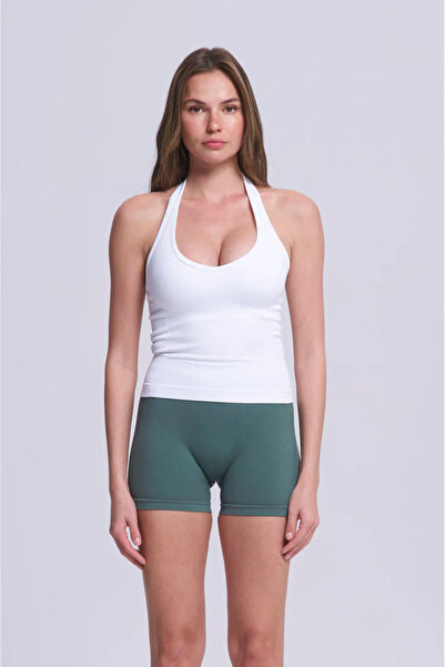 VIGORV Women's Sports Tank Top - Halter Neck Seamless Gathering Sports Tank T...