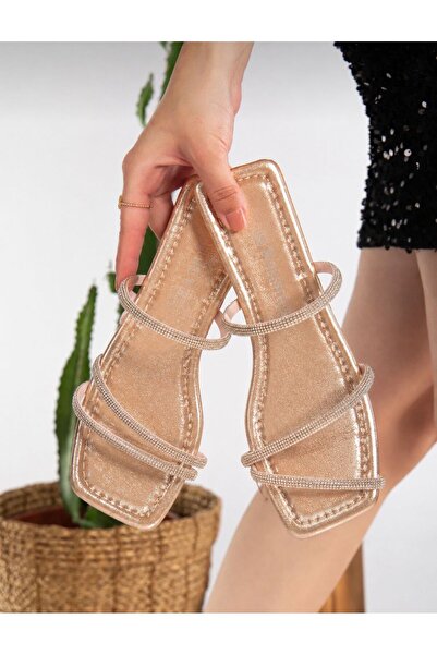 PLN SHOES Orthopedic Sole Rose Banded Shimmer Detailed Flat Heel Women's Even...