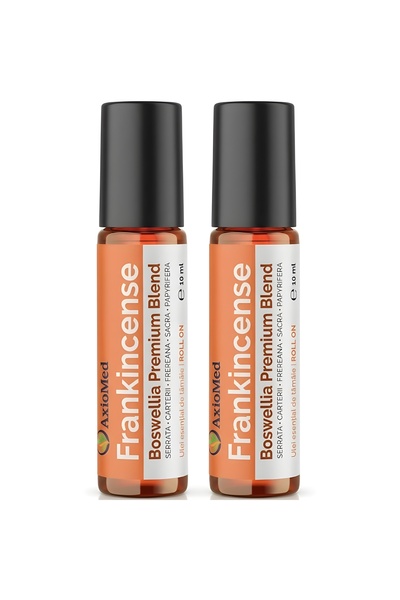 AxioMed Ulei esențial de tămâie roll-on, 5 specii de Boswellia, set 2 fiole x...