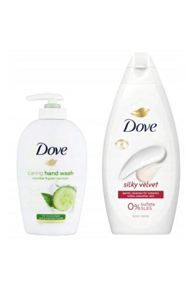 Dove Set 2 x Essential Care Silky Velvet Gel de duș 720ml, Săpun lichid cu pa...