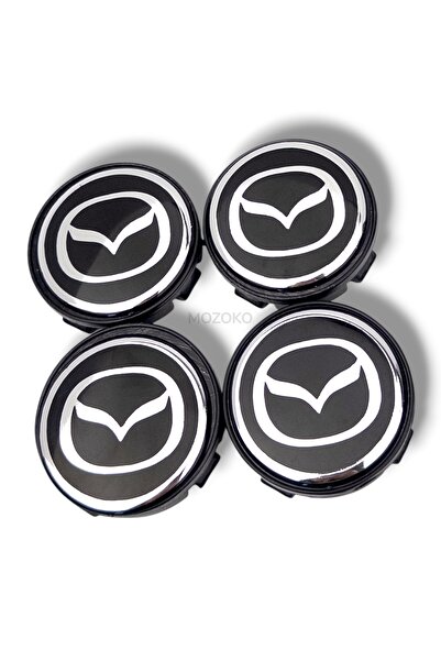 MOZOKO Mazda Logolu 56 mm Siyah Gümüş Geçmeli Jant Göbeği Kapak Seti, 4 Adet ...