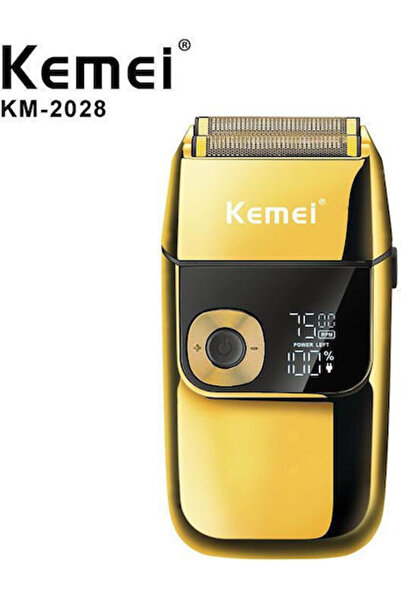 Kemei KM-2028 Ηλεκτρική Ξυριστική Μηχανή Προσώπου με Χρυσό Φύλλο, Επαναφορτιζ...