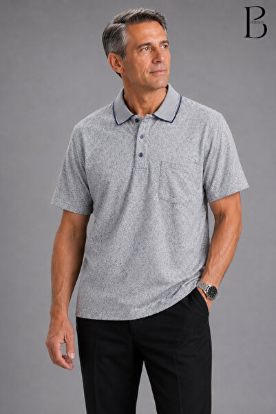 BURSPA Relaxed Fit Collared Pocketed Men's Dad Summer T-Shirt