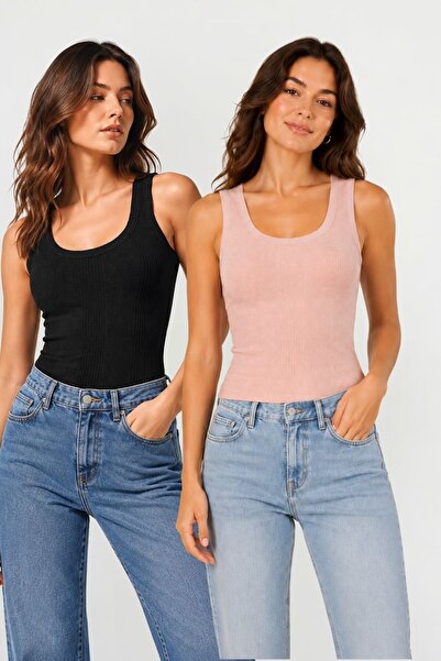 fevien Set of 2 Women's U-Neck Thick Strap Combed Cotton Camisole Undershirts...