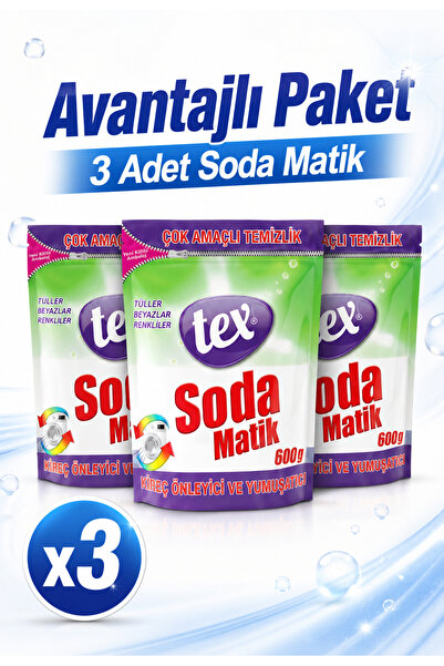 Tex 3'lü Avantaj Paket - Tül Perde Temizleyici Soda Matik - Kireç Önleyici ve...