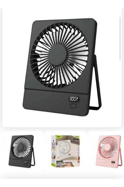 DIGERUI Şarjlı Masaüstü Vantilatör LCD Göstergeli 4 Kademeli Katlanabilir Sta...