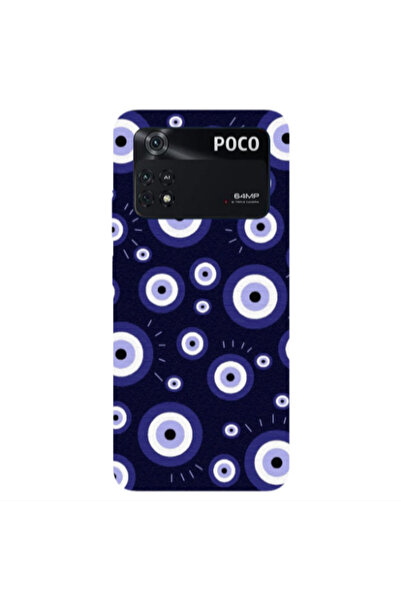 Other Xiaomi Poco M4 Pro 4G Purple evil eye bead Transparent Silicone TPU Θήκη