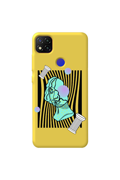 Other Xiaomi Redmi 9c Columns Yellow Colored Silicone TPU Θήκη