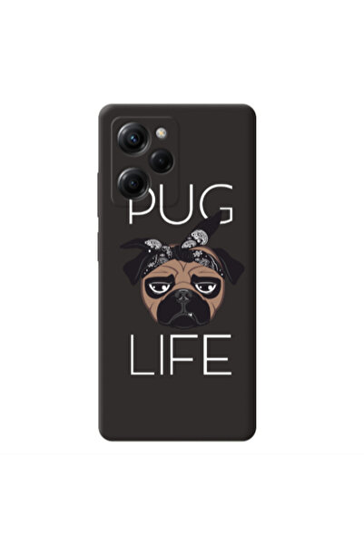 Other Xiaomi Poco X5 Pro Pug Life Black Colored Silicone TPU Θήκη