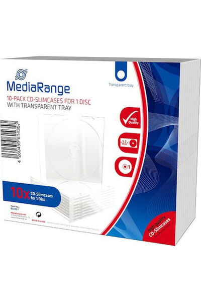 MediaRange Θήκη CD DVD Λεπτή (Slimcase) για 1 Δίσκο 5.2mm Διαφανής Θήκη Συσκε...