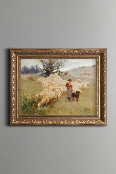 epiqart لوحة نساء وحصان - تصميم عتيق - نموذج سميك