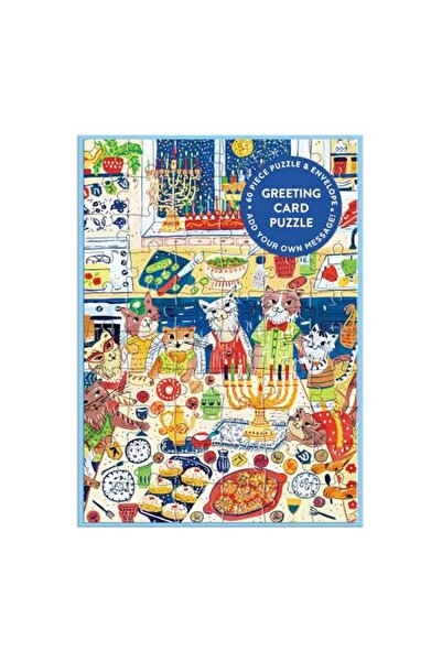 Galison Happy Hanukcats Greeting Card Puzzle