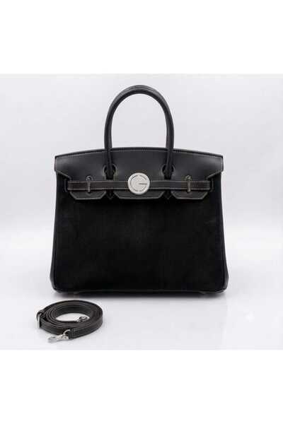 Generic TOP Choice Elegant Suede-Look Top Handle Satchel Bag with Silver-Tone...