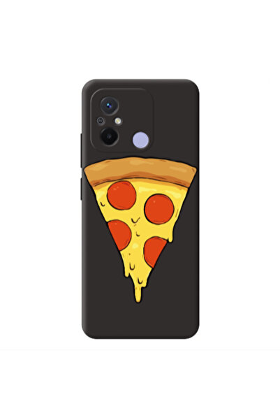 Other Xiaomi Redmi 12C Pizza Slice Black Colored Silicone TPU Θήκη