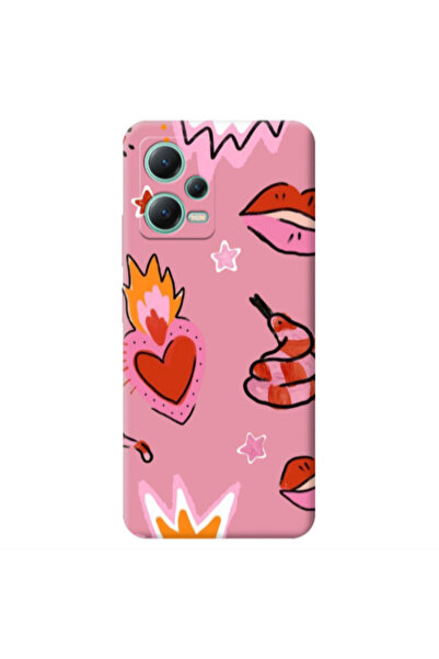 Other Xiaomi Redmi Note 12 Pro 5G Snake heart Pink Colored Silicone TPU Θήκη
