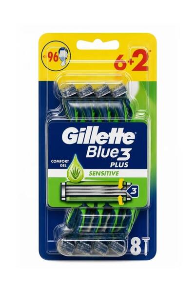Gillette Gilette Blue3 Plus Tıraş Bıçağı Sensitive 6+2