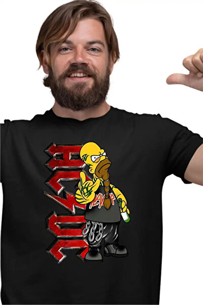 OEM Men's AC/DC The Simpsons Homer ACDC Merch T - Shirt