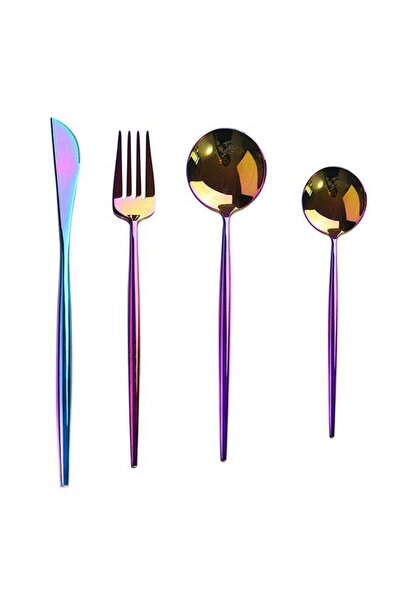 Generic 4-Piece Luxury Knife Fork Spoons Set Multicolour 25x16x3.5cm