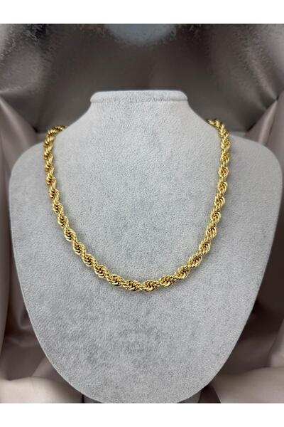 ZS Aksesuar Gold Color Twisted Rope Chain Necklace Women's Gold Thick Chain S...