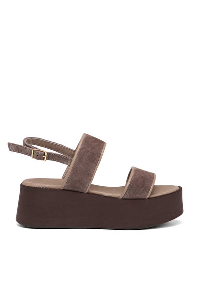 Tergan Vizon Hakiki Süet Deri Kadın Sandalet - K26Y1SN68588-A02