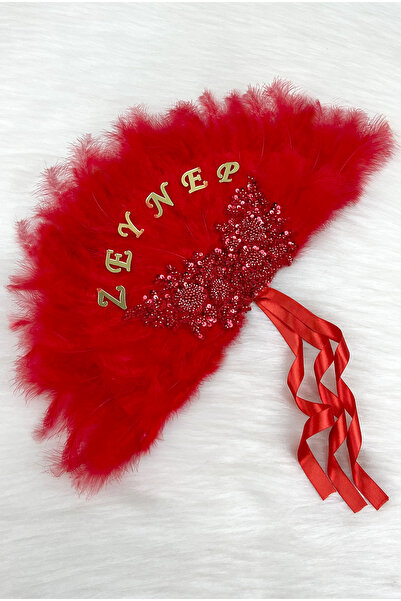 ZEYMERADE Red Bridal Fan, Sparkling Vip Lace-Up, Bachelorette Party, Bride to...