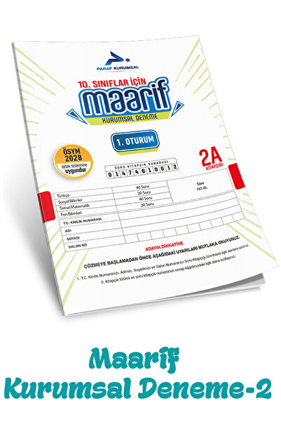 paraf yayınları MAARİF KURUMSAL DENEME-2
