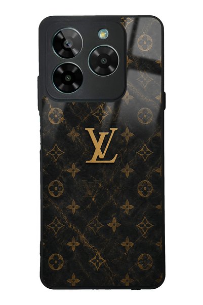Spoyi Gm Era 50 Black Marble Gold Lv Design Glossy Phone Case