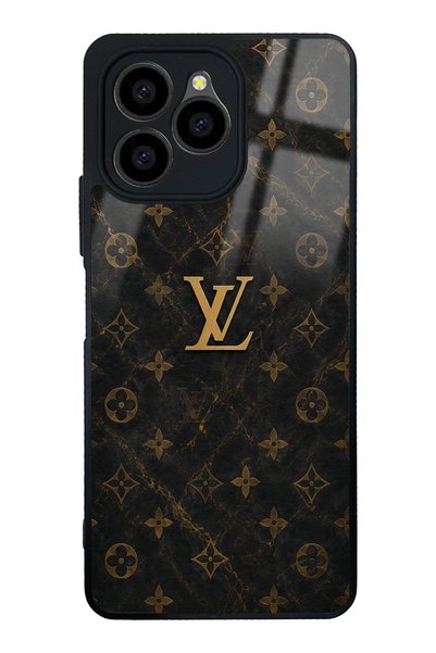 Spoyi Omix X6 Black Marble Gold Lv Design Glossy Phone Case