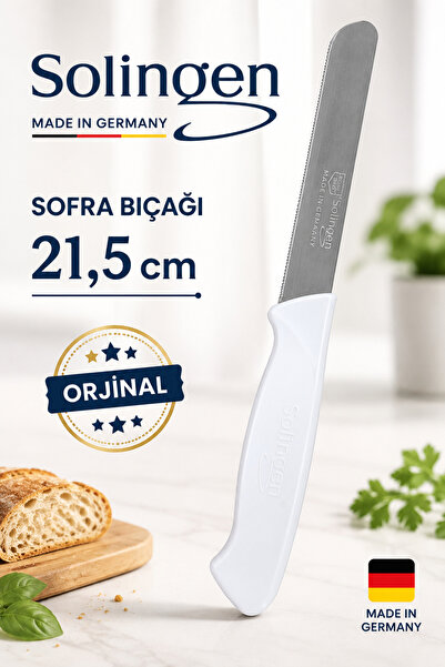 Solingen 21,5 cm Mikro Tırtıklı Sofra Bıçağı Alman Çeliği Sebze Meyve Ekmek D...