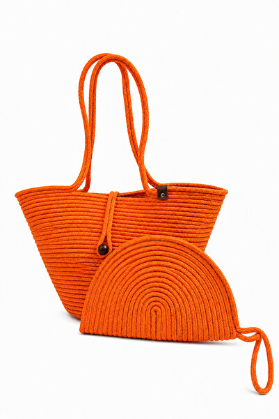 MaVaux Rio Havana Shoulder Bag + Moss Clutch 2-Piece Women's Straw Shoulder B...