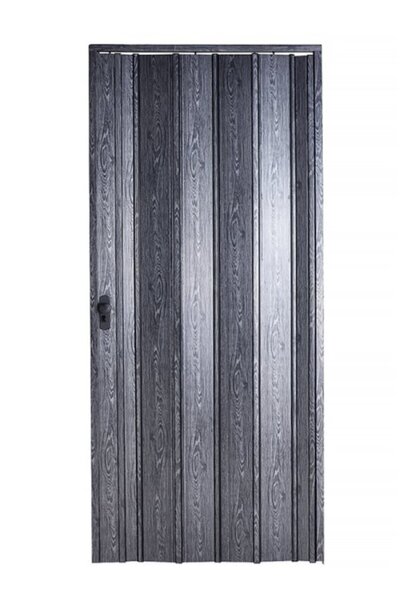 Sarpaş Dekor Sarpaş Akordiyon Kapı 108x199 Karaağaç Camsız Kalın Kapı Katlanır Akordeon Pvc Anahtar Kilitli