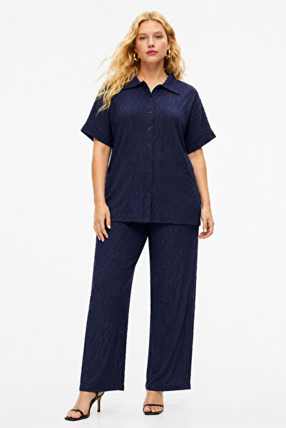 Mivoon Muslin Fabric Women's Shirt and Pants Set Xl-6Xl