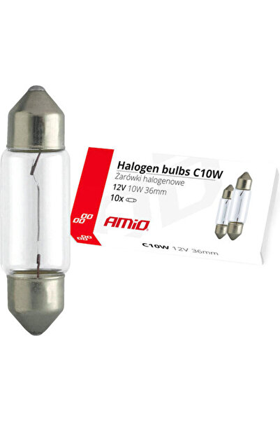 AMIO Λάμπες Αυτοκινήτου C10W 36mm Αλογόνου 24V 10W 10 τεμάχια