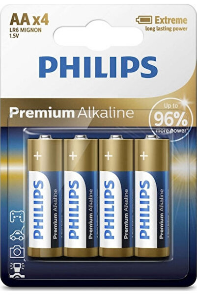 Philips Συσκευασία 4 τεμαχίων Αλκαλικές Μπαταρίες AA Premium 1.5V Κωδικός: LR...