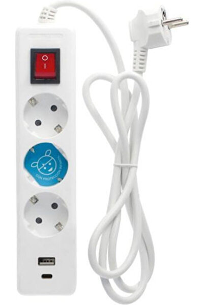 GSC Πολύπριζο 3 Θέσεων με USB-A, 1 USB-C, Διακόπτη και Καλώδιο 1.4μ Κωδικός: ...