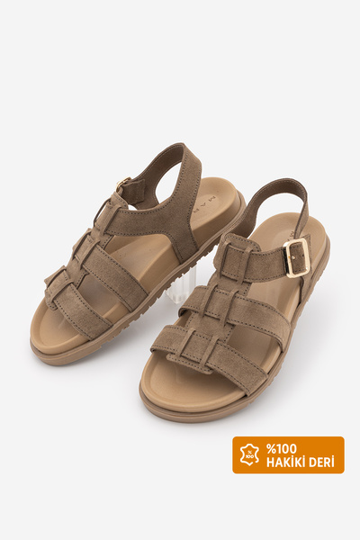 Marjin Sandale casual cu bandă la gleznă, din piele naturală, pentru femei, S...